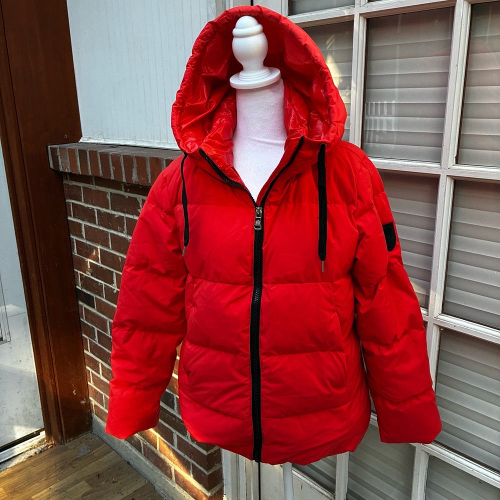 Two by Vince Camuto Womens’ Down Jacket in Orange